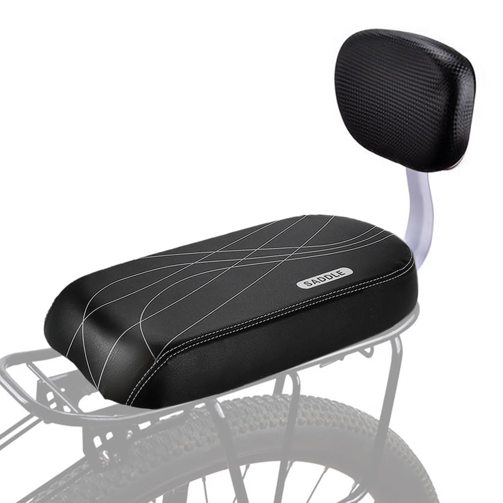 Proberos Pannier Rack Seat for Bike Universal Bicycle Rear Seat with Back Support Cushion Bike Rack Seat for Road Bikes Adult Bike, with Screw Accessories Proberos Pannier Rack Seat for Bike Universal Bicycle Rear Seat with Back Support Cushion Bike Rack Seat for Road Bikes Adult Bike, with Screw Accessories